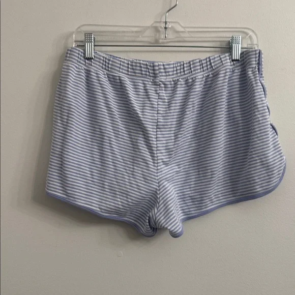 LAKE Pima Cotton Shorts Pajama Bottom Hydrangea Blue White Stripe Lounge XL - Picture 3 of 4